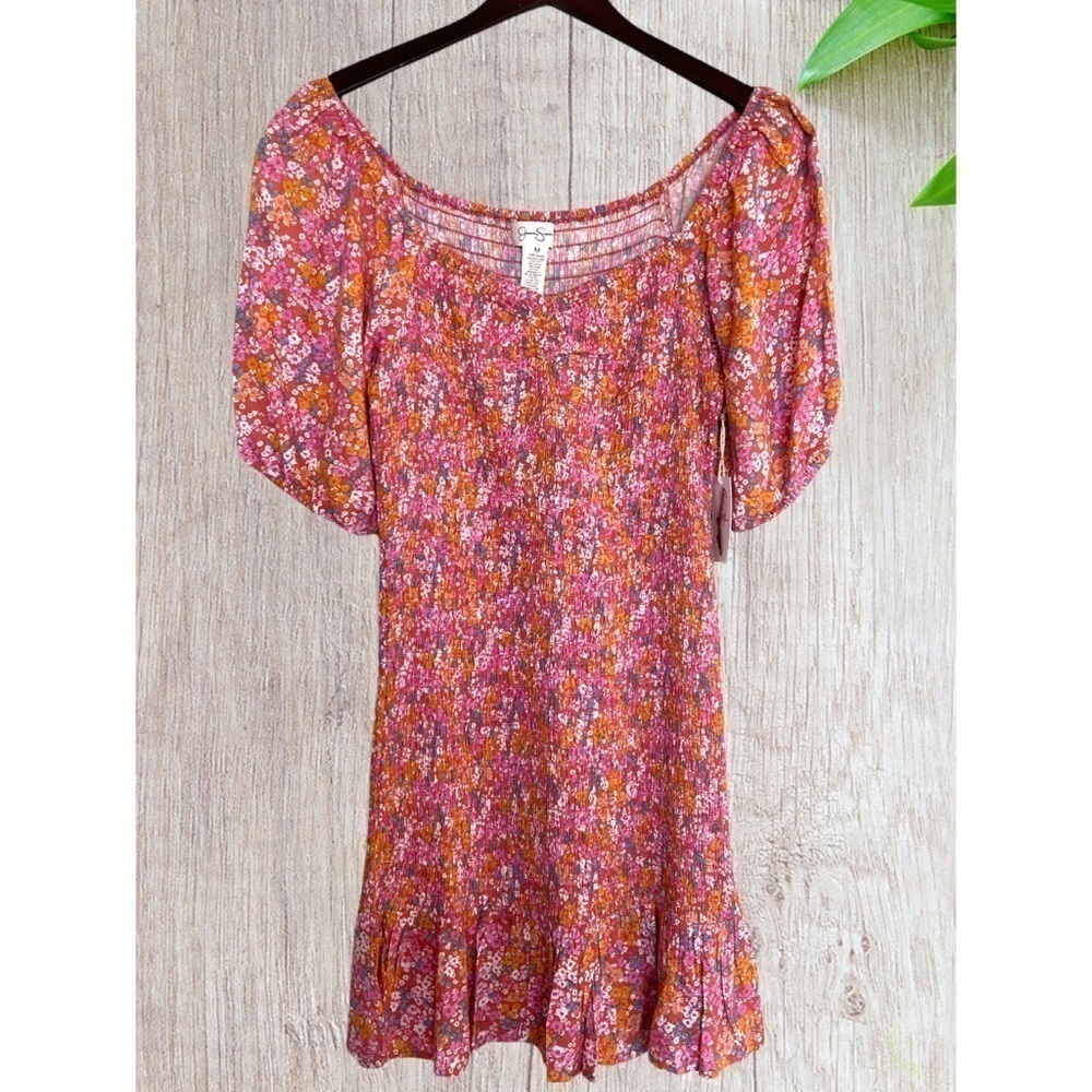 Jessica Simpson Floral Smocked Dress Medium